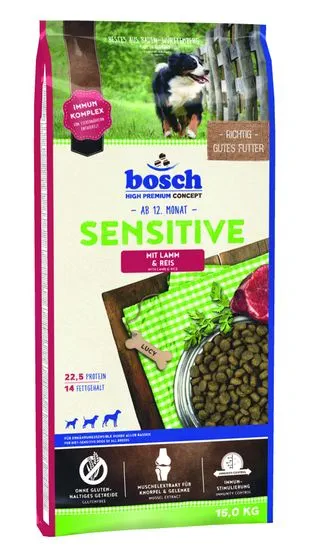 Bosch hrana za pse Sensitive, jagnjetina in riž 15 kg (nova receptura) - Poškodovana embalaža