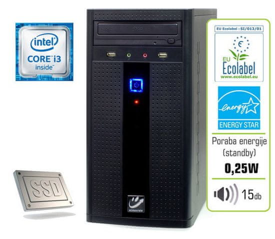 mimovrste=) namizni računalnik Plus i3/8GB/SSD240GB/IntelHD - Odprta embalaža