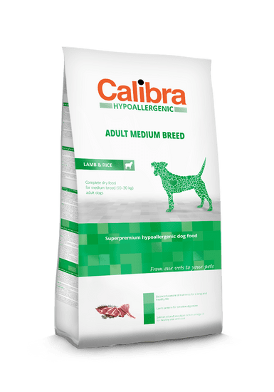 Calibra hrana za odrasle pse srednjih pasem HA, jagnje/riž, 14 kg