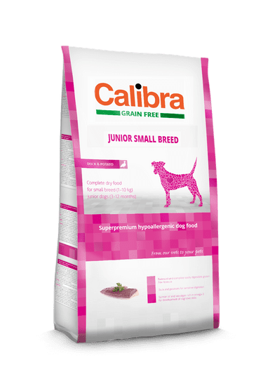 Calibra hrana za mladiče malih pasem Grain Free, z raco in krompirjem, 7 kg