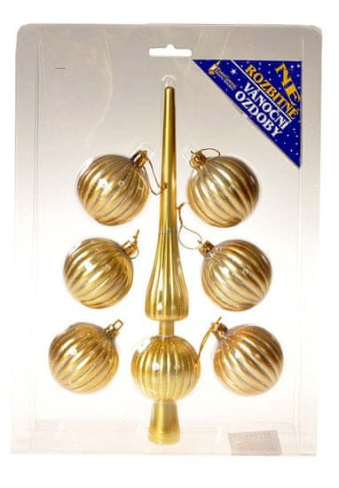 EverGreen Set špica in 6 kosov krogel zlat