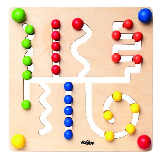 Woody motorični labirint z drsnimi kroglicami