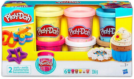 Play-Doh komplet plastelina s konfeti, 6 kosov