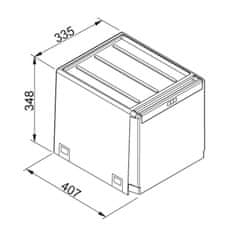 Franke sistem za ločevanje odpadkov Cube 40, 2 delni - odprta embalaža