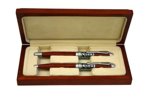 Set - Kemični svinčnik in roler v leseni embalaži