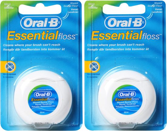 Oral-B zobna nitka Essential Floss Mint, 2 x 50 m