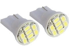 M-LINE žarnica LED 12V W5W-T10 8xSMD 3528, bela, par