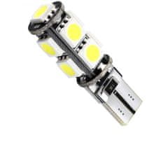 MLine žarnica LED 12V W5W-T10 9xSMD 5050 CANBUS, bela, par