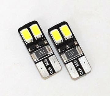 MLine žarnica LED 12V W5W-T10 2xSMD 5050 CANBUS, bela, par