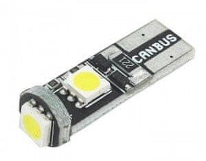 MLine žarnica LED 12V W5W-T10 3xSMD 5050 CANBUS, bela, par