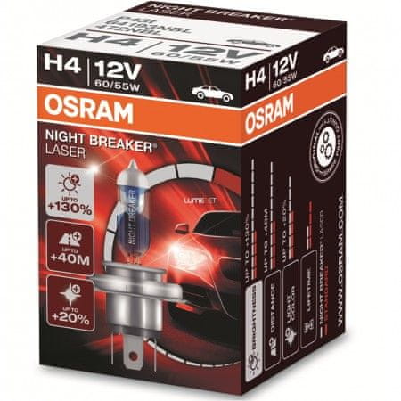 Osram halogenska žarnica 12V - H4 60/55 W Night Breaker Laser +130%