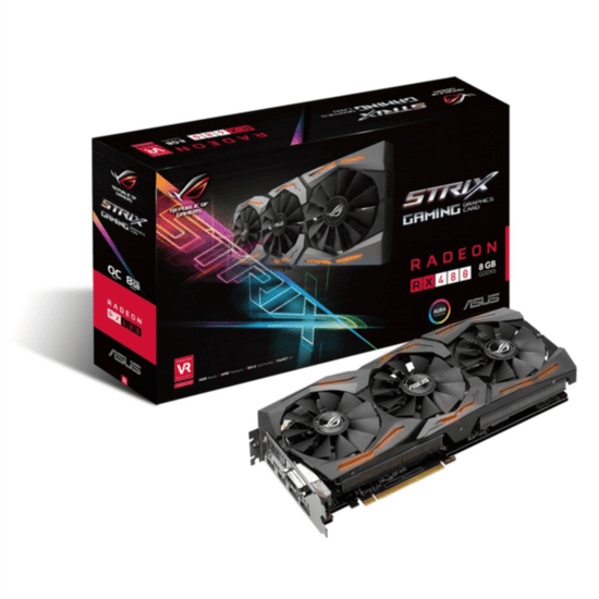 ASUS grafična kartica ROG Strix RX 480, 8GB GDDR5, PCI-E 3.0 (STRIX-RX480-O8G-GAMING)