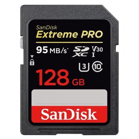 SanDisk spominska kartica Extreme PRO, 128 GB, SDXC, UHS-I U3 Class10 - odprta embalaža