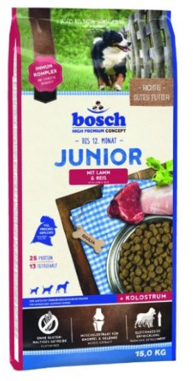 Bosch hrana za pasje mladičke Junior, jagnjetina in riž, 15 kg (nova receptura) - Poškodovana embalaža