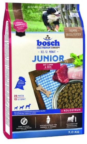 Bosch hrana za pasje mladičke Junior, jagnjetina in riž, 3 kg (nova receptura) - Poškodovana embalaža