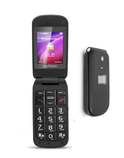 myPhone GSM mobilni telefon Metro+, črn - odprta embalaža