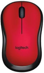 Logitech M220 Silent brezžična miška, rdeča