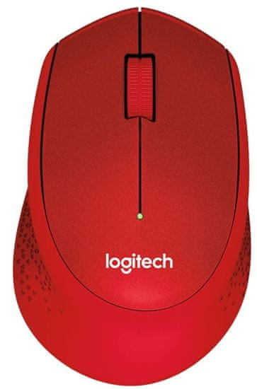 Logitech M330 Silent Plus brezžična miška, rdeča