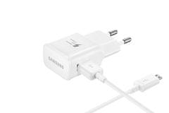 Samsung hišni polnilnik 220V adapter z USB data kablom Samsung Galaxy S6 (EP-TA20), bel