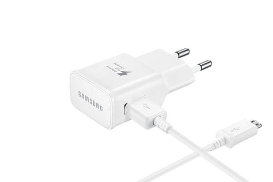 Samsung hišni polnilnik 220V adapter z USB data kablom Samsung Galaxy S6 (EP-TA20), bel