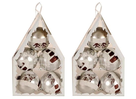 EverGreen božične krogle, 2x5, srebrne