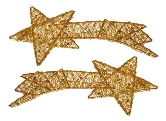 EverGreen zvezda repatica s perlami, zlata, 2 kosa