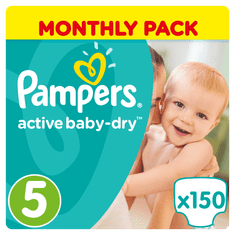 Pampers plenice Active Baby 5 Junior (11-16 kg) 150 kosov - odprta embalaža