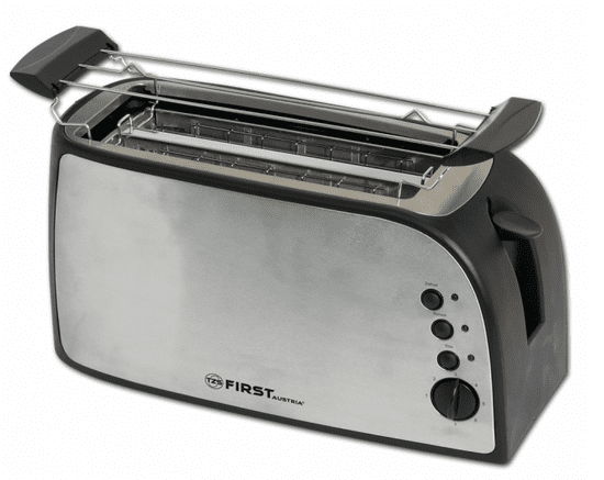 First Austria toaster za štiri kose kruha, ohišje iz nerjavečega jekla, 1500 W
