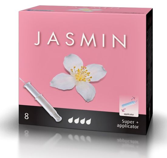 TOSAMA Jasmin higienski tamponi z aplikatorjem, super, 8 kosov
