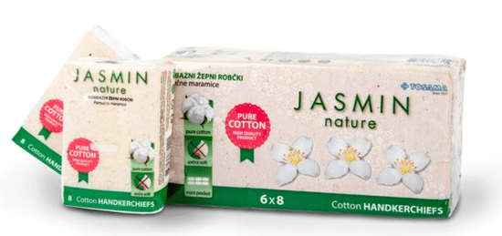 Jasmin Nature Girl bombažni robčki, Mini-Pocket, 6 paketov/8 kosov