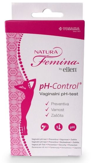 TOSAMA Natura Femina vaginalni test, by Ellen, pH - control, 5 kosov