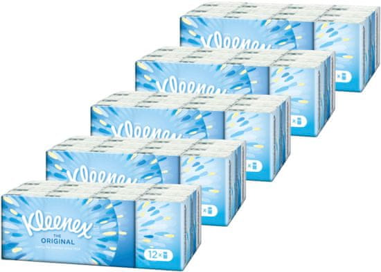 Kleenex Original papirnati robčki, 5 x 12 kosov