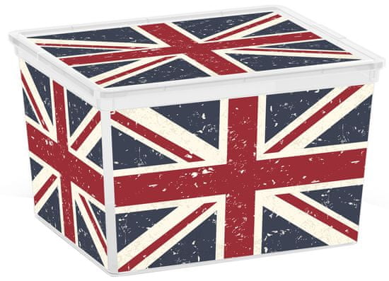 Kis škatla za shranjevanje C-box Union Jack Cube, 27 l