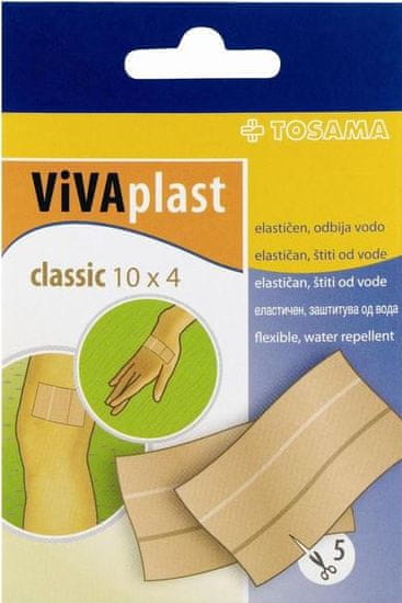 TOSAMA Vivaplast obliži Classic, 10 x 4 cm, 5 kosov