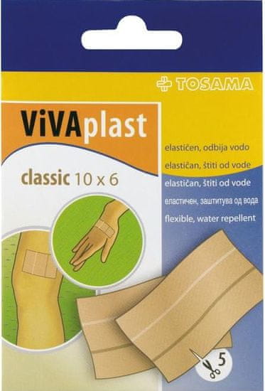 TOSAMA Vivaplast obliži Classic, 10 x 6 cm, 5 kosov