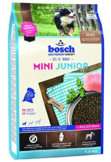 Bosch hrana za pasje mladiče majhnih pasem Mini Junior, 3 kg (nova receptura) - Poškodovana embalaža