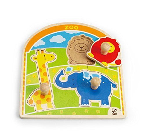 Hape lesena igrača Puzzle Zoo (veliki ročaji)