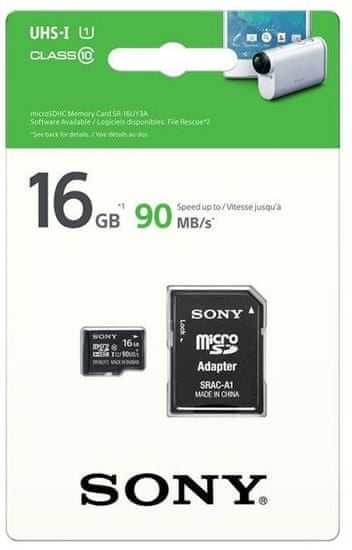 Sony Micro SD spominska kartica 16 GB, 90mb/s + adapter