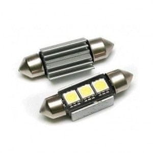 MLine žarnica LED 12V C5W 36mm 3xSMD 5050, alu-ohišje, CANBUS, bela, par