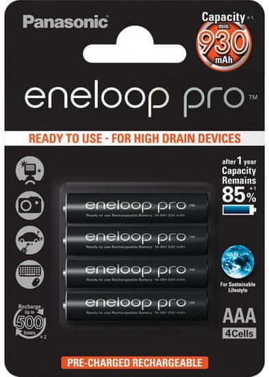 Panasonic baterije Eneloop Pro AAA (4 kosi)