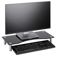 VonHaus steklen podstavek za monitor, črn