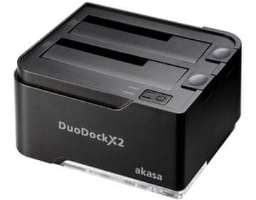 Akasa priklopna postaja DuoDock X2, črno