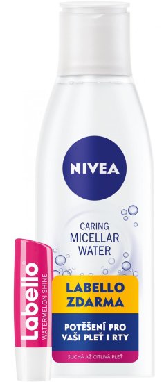 Nivea micelarna voda za suho kožo + Labello lubenica