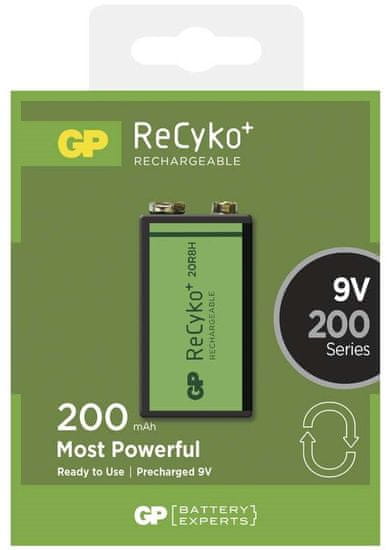 GP polnina baterija ReCyko+ 6F22 (9V), 1 kos