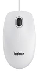 Logitech B100 optična miška, bela