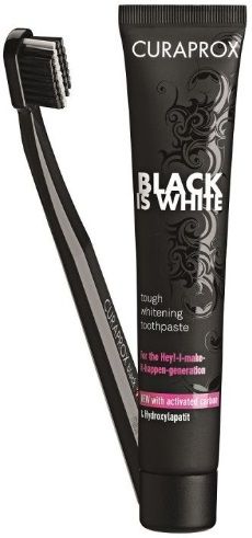 Curaprox zobna pasta Black is White, 90 ml + zobna ščetka Black 5100