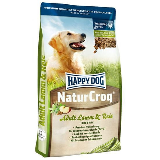 Happy Dog suha hrana za odrasle pse NaturCroq, jagnjetina in riž, 15 kg