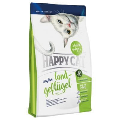 Happy Cat suha hrana za odrasle mačke Sensitive, podeželska perutnina, 4 kg