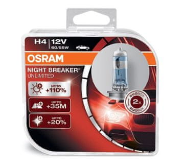 Osram par žarnic H4 - 60/55W - 12V Night Breaker Unlimited