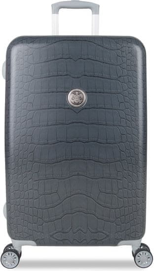 SuitSuit potovalni kovček Grey Diamond Crocodile, M, siv